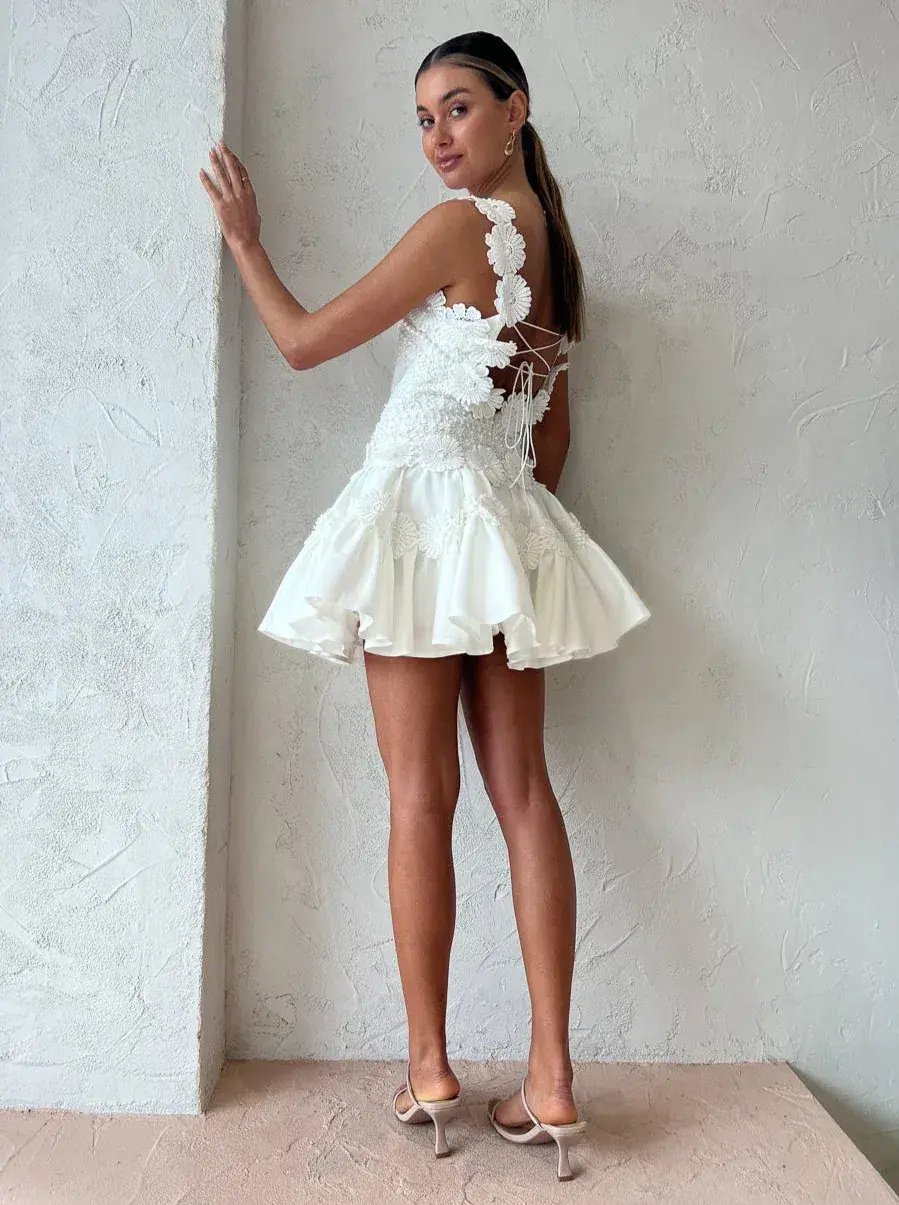 Helen O'Connor Kahlo Dress Ivory Size 8 - Image 4