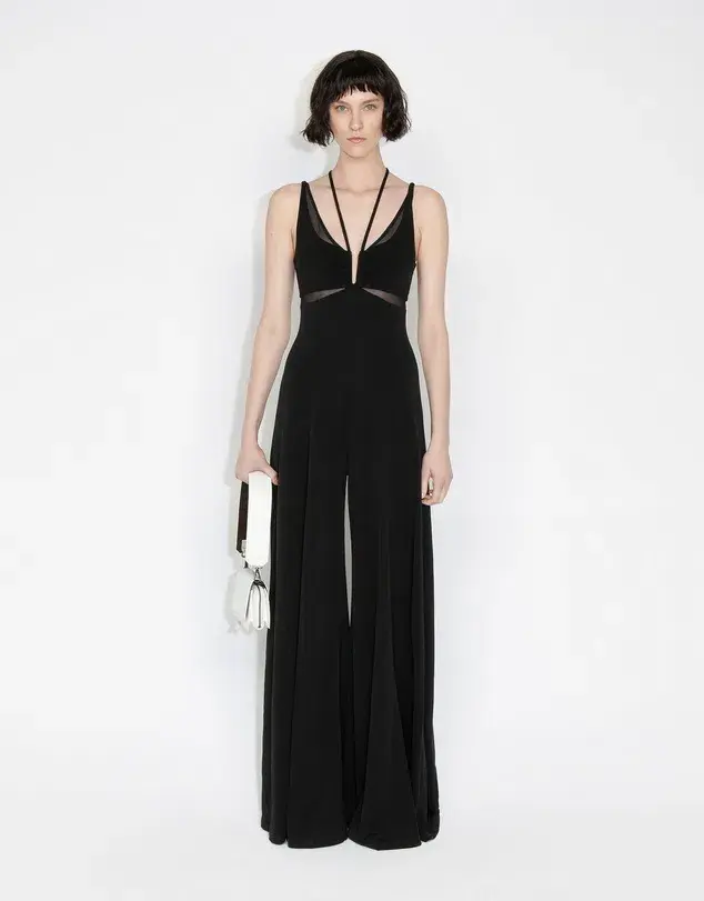 Cue Jersey Panelled Jumpsuit Black Size 8 - Image 1