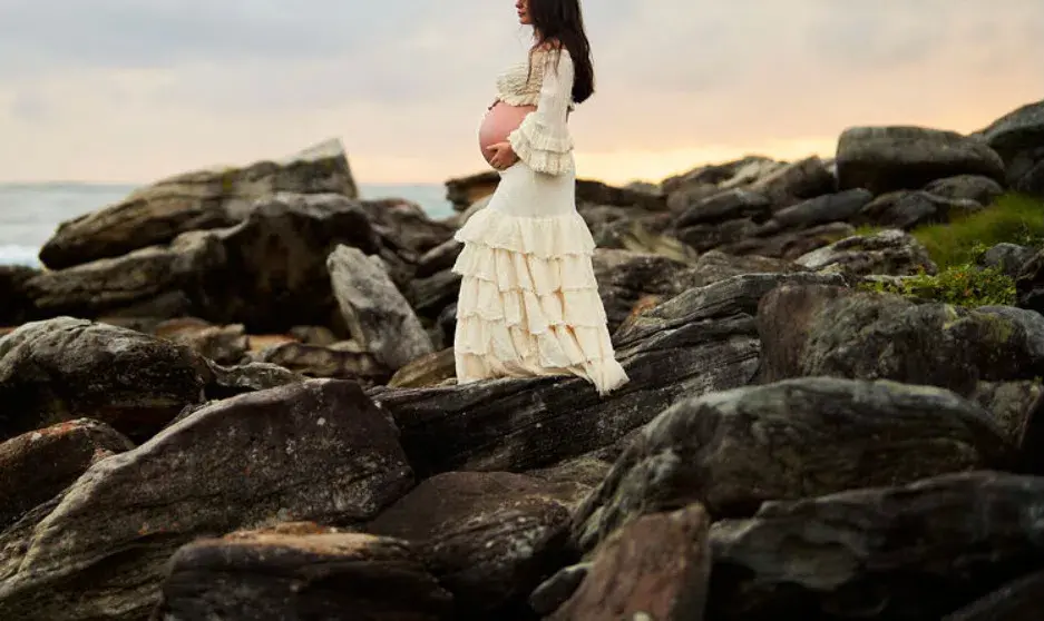 The Boho Shed Ruffled Top and  Skirt Set Ivory One Size - Image 2