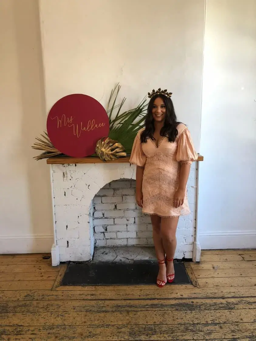 Zimmermann Painted Heart Chevron Mini Dress Pink Size 3 for rent on The Volte - main image