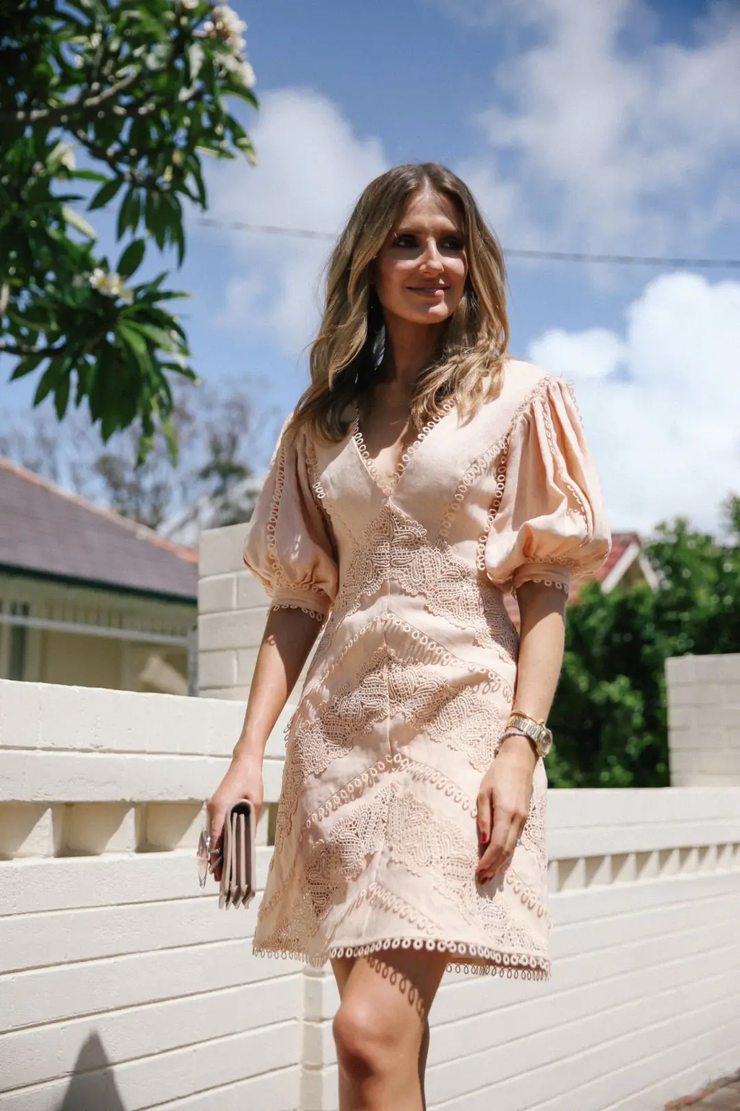 Zimmermann Painted Heart Chevron Mini Dress Pink Size 3 for rent on The Volte - main image