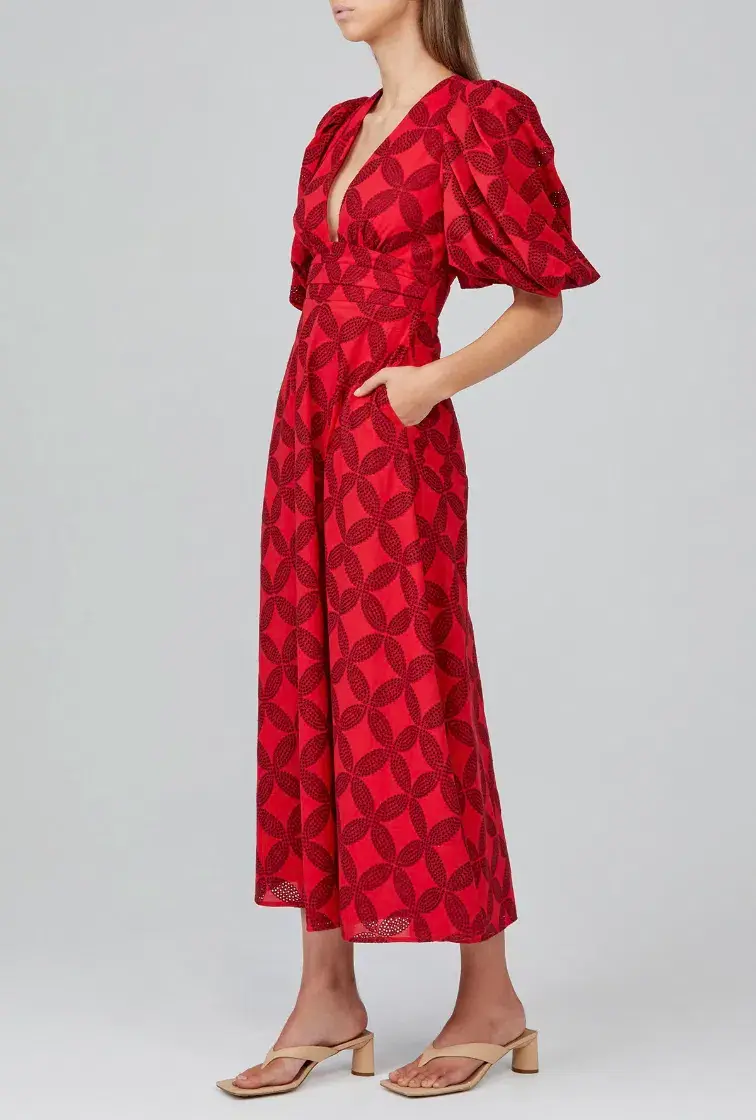 Acler Hamilton Midi Dress Red Size 10  for rent on The Volte - main image
