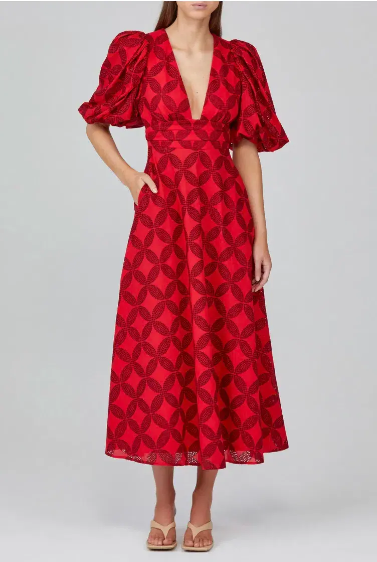 Acler Hamilton Midi Dress Red Size 10  - Image 1