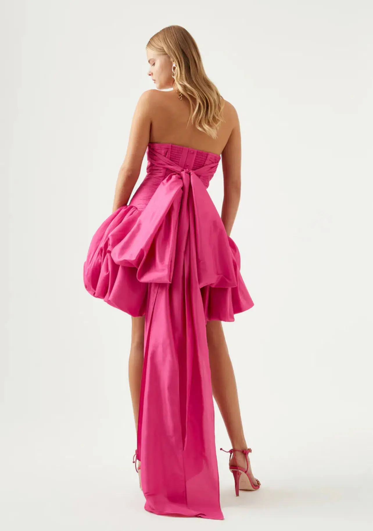 Aje  Piacere Bubble Hem Mini Dress Fuchsia Size 10 / M - Image 3
