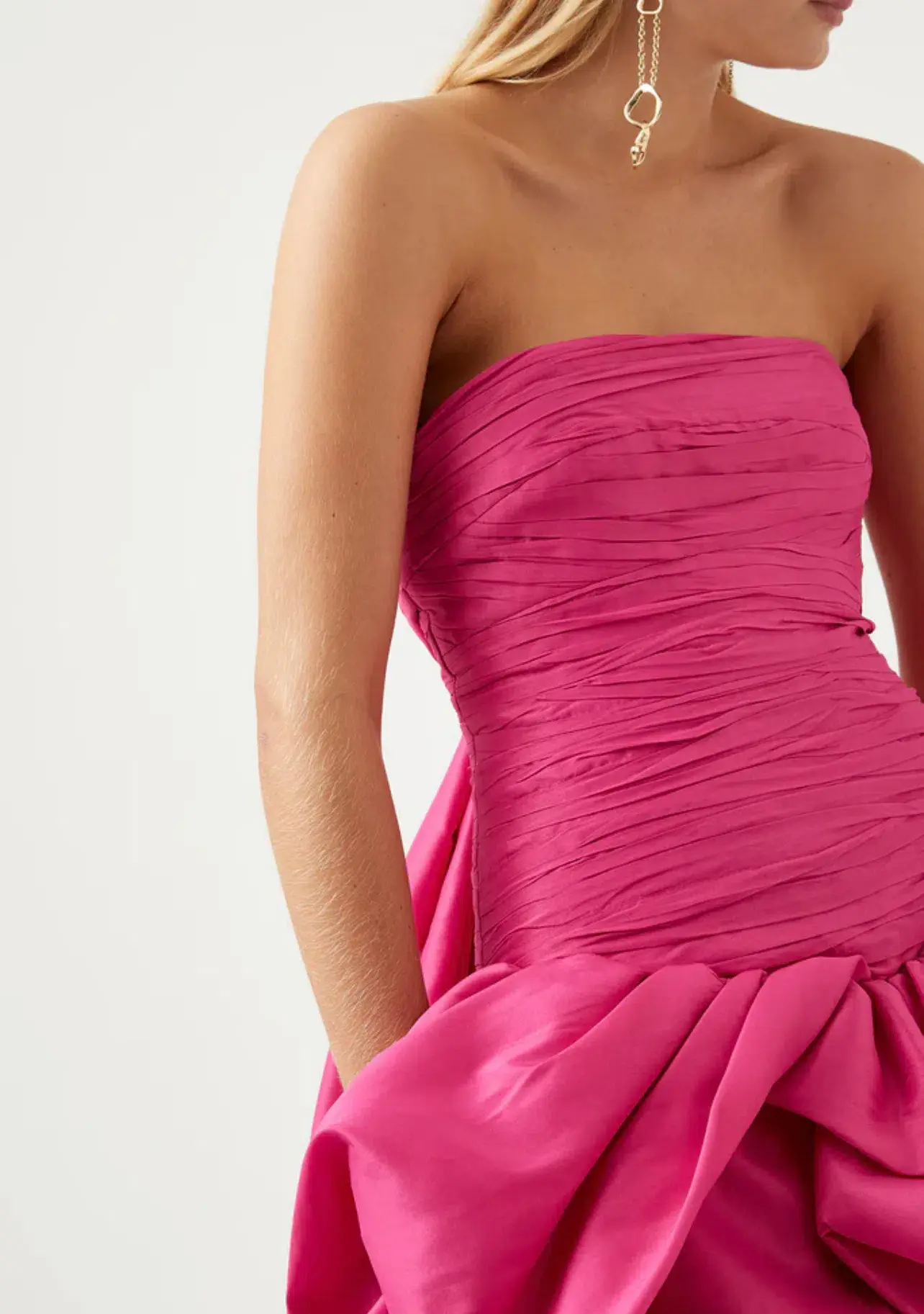 Aje  Piacere Bubble Hem Mini Dress Fuchsia Size 10 / M - Image 5