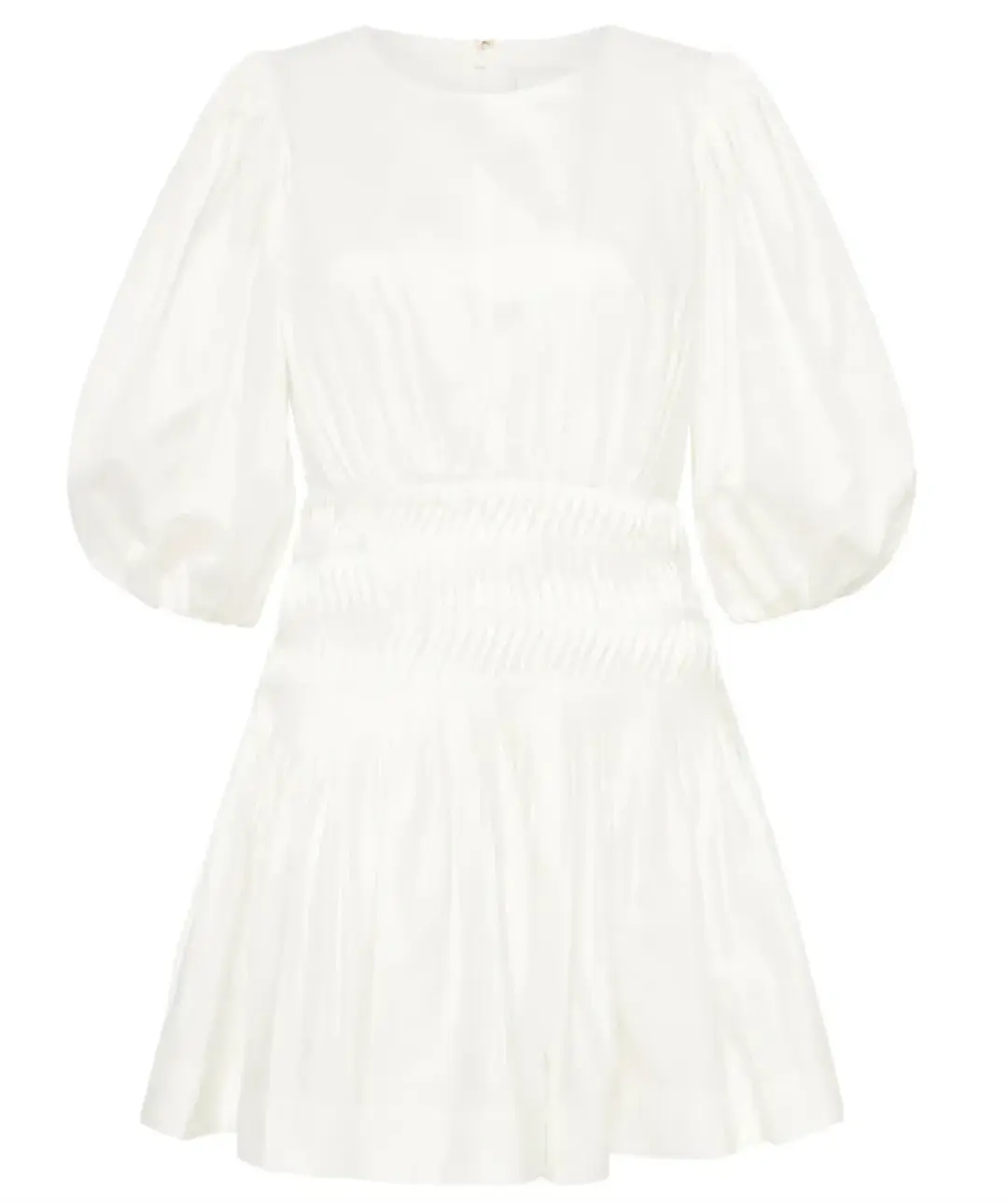 Aje Tidal Tucked Mini Dress White Size 8 / S for rent on The Volte - main image