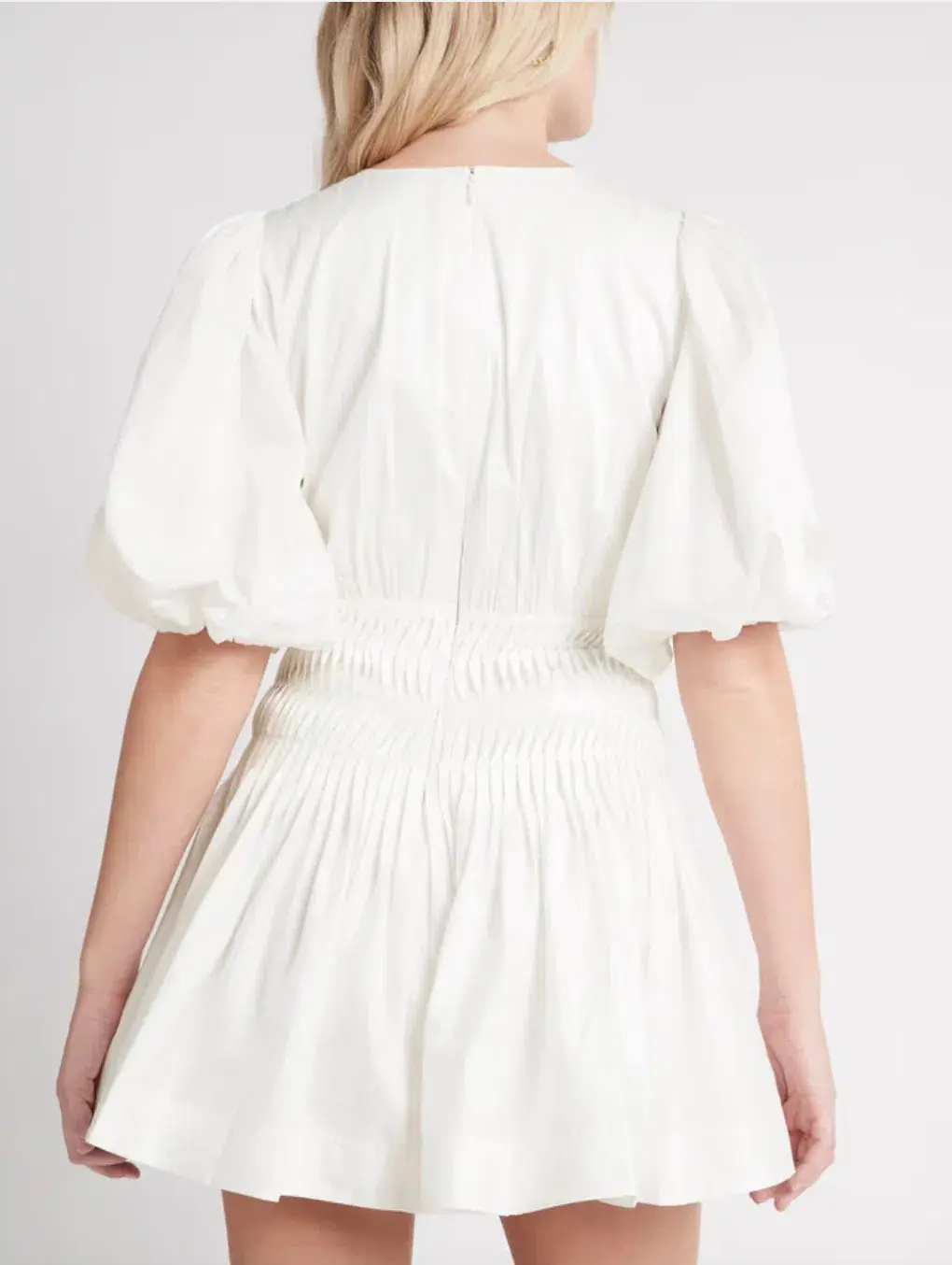 Aje Tidal Tucked Mini Dress White Size 8 / S - Image 3