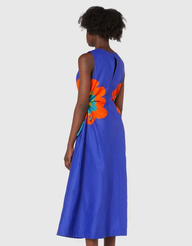 Gorman Puffy Flower Midi Dress Blue Size 8 - Image 3