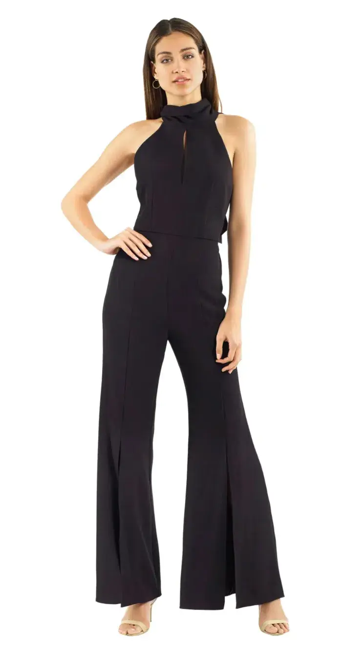  Nicholas Crepe Sleeveless Jumpsuit Black Size 12 - Image 1