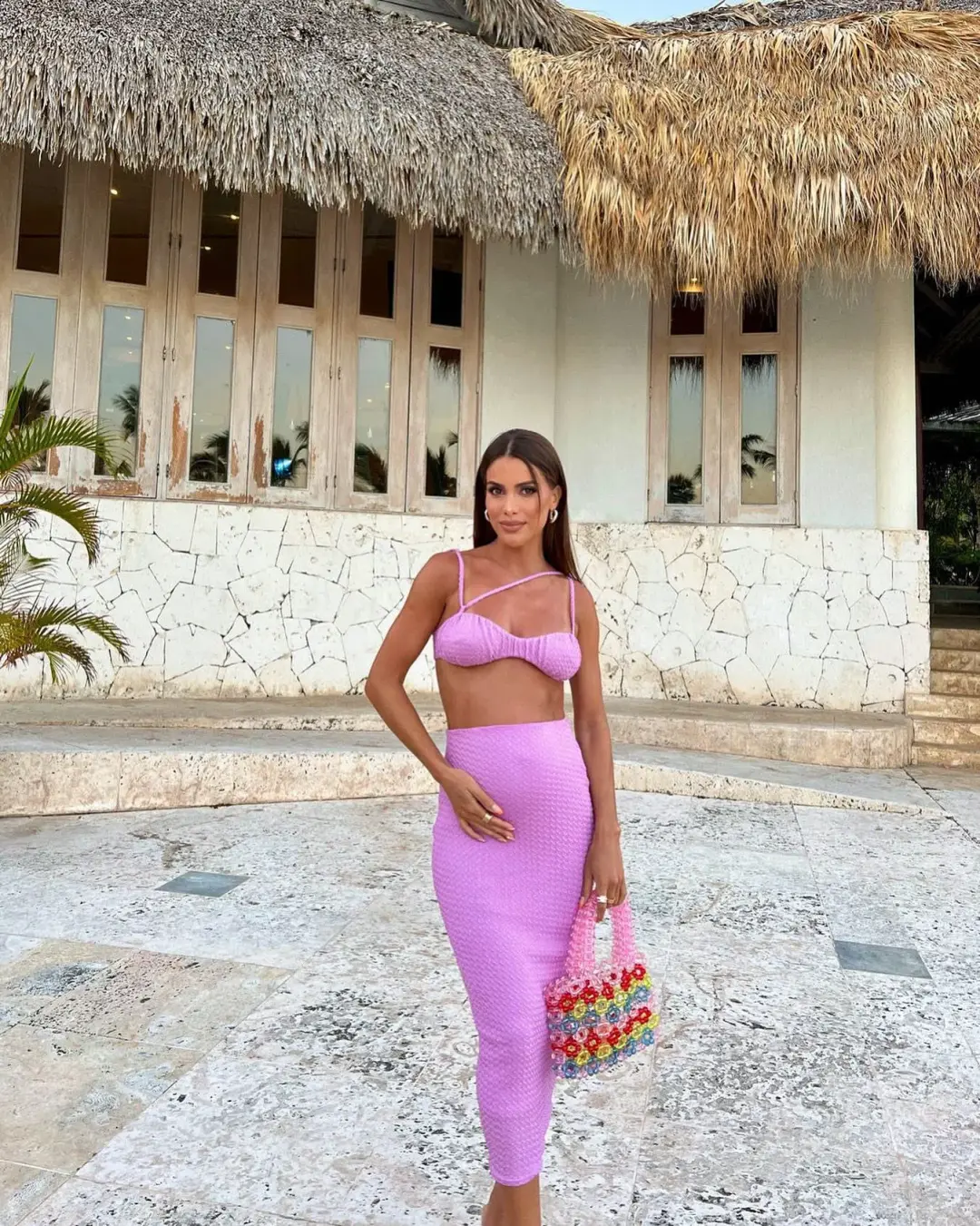 Camila Coelho Helen Top and Midi Skirt Set Soft Lavender Size 8 for rent on The Volte - main image