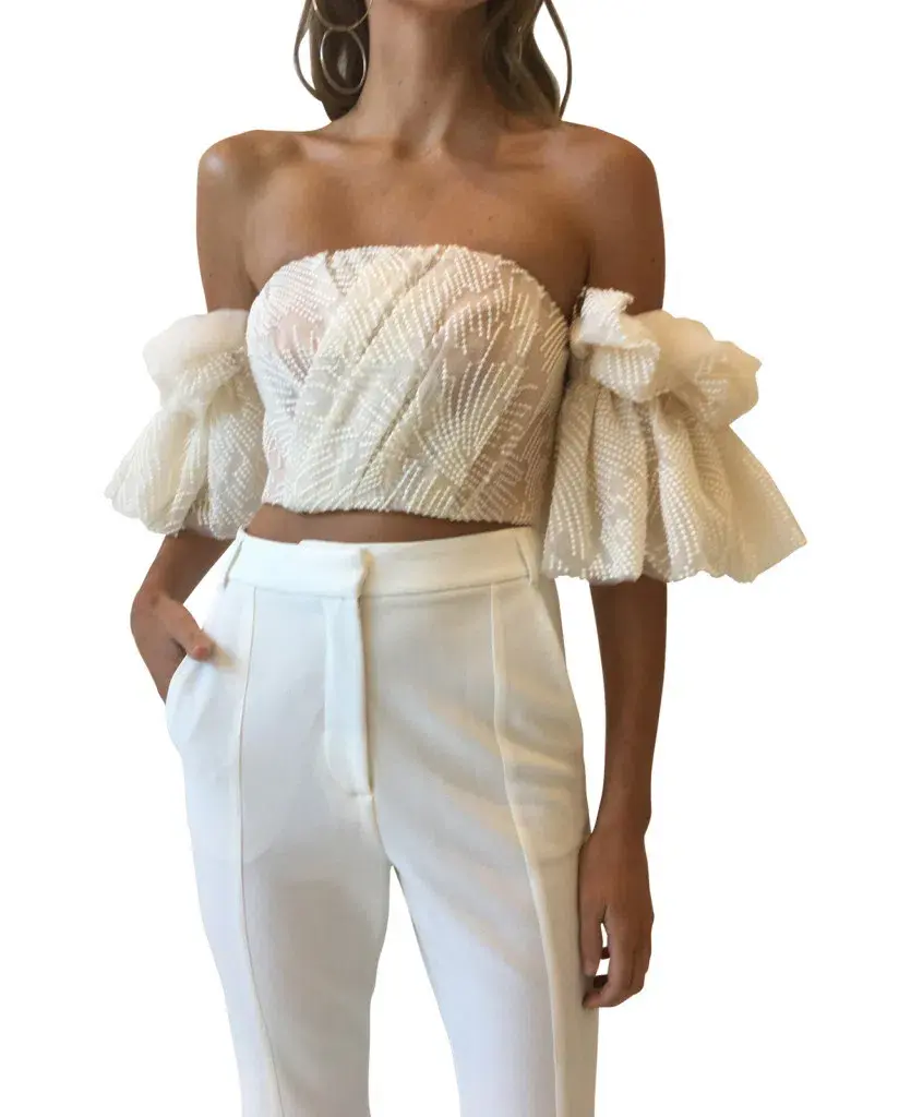 Acler Marlow Bodice Cream Size 10 - Image 1