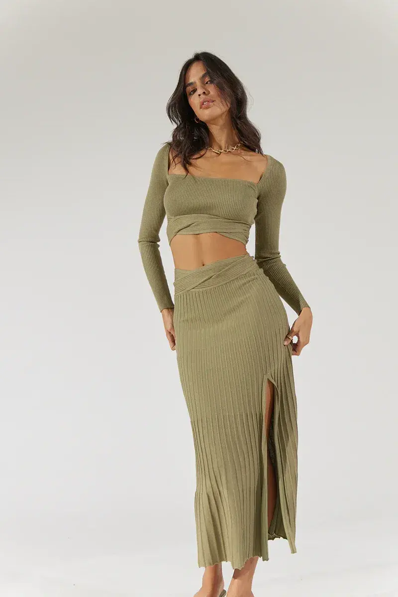 Sovere Inertia Knit Crop Top Green Size 10 / M - Image 1