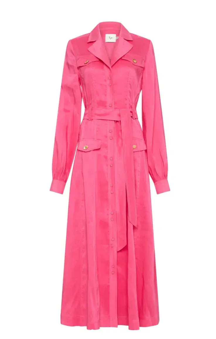Aje Sophie Shirt Midi Dress Pink Size 10 / M for rent on The Volte - main image