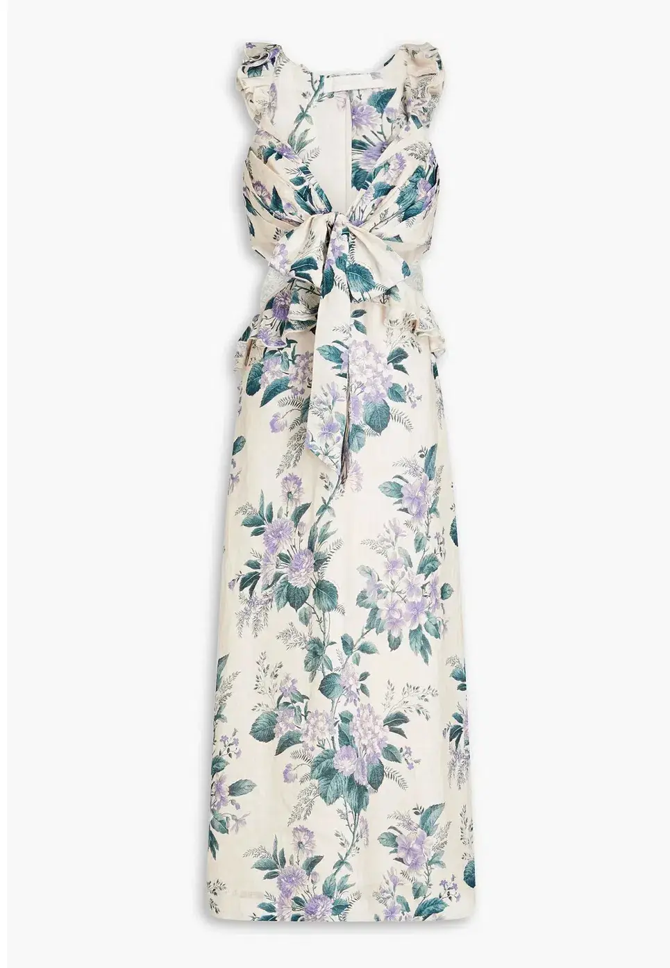 Zimmermann Cassia Ruffle Midi Dress in Hydrangea Floral Print Size 1/Au 10  - Image 5