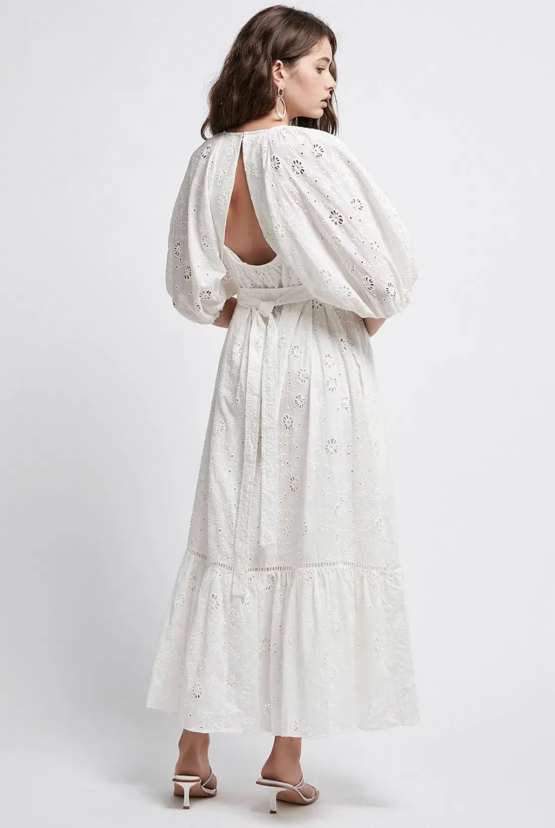 Aje Silvatica Broderie Midi Dress White Size 8 / S - Image 2
