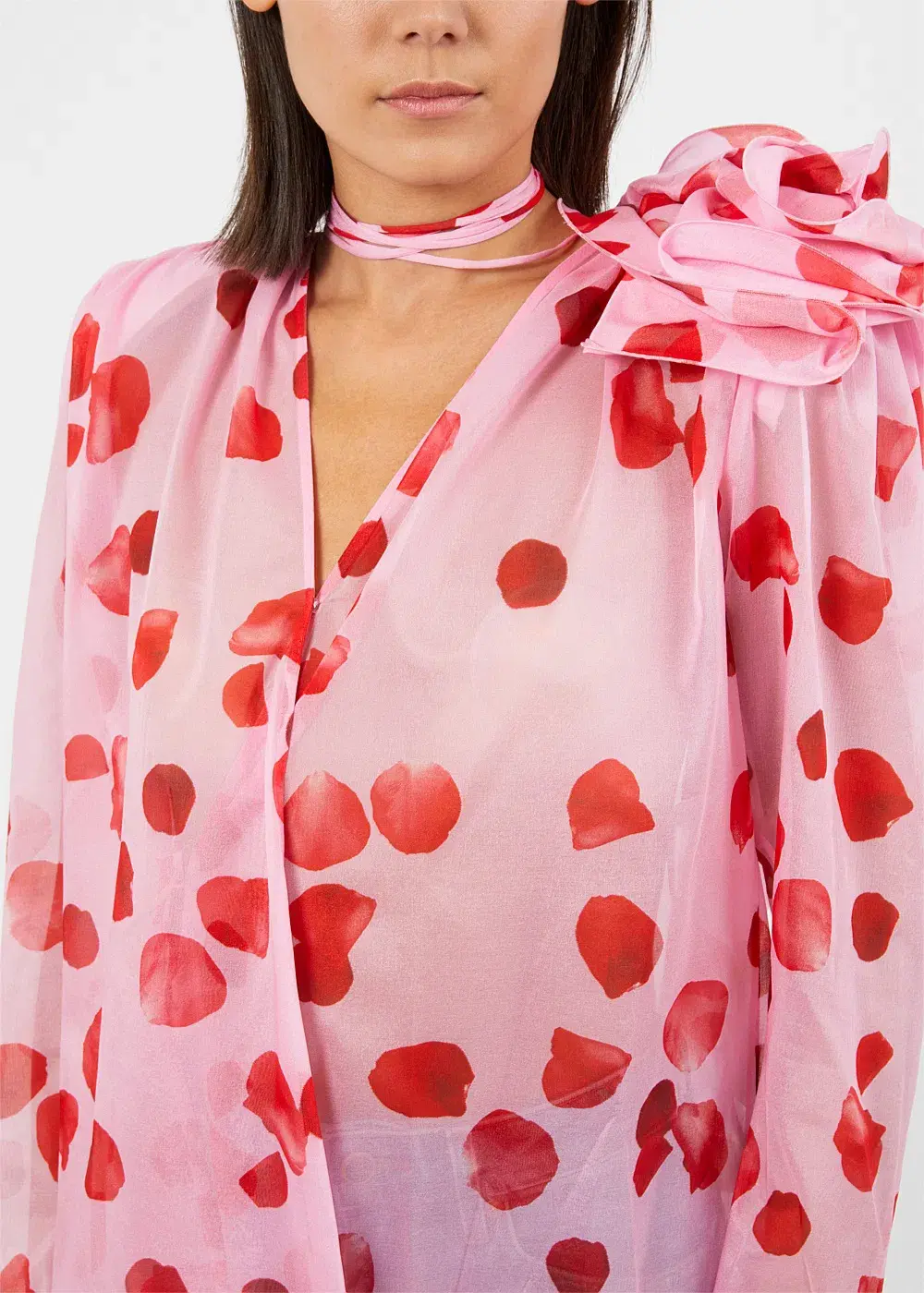 SELLING: Magda Butrym Flower Embellished Blouse Pink Petal Size 40 / Au 12 - Image 4