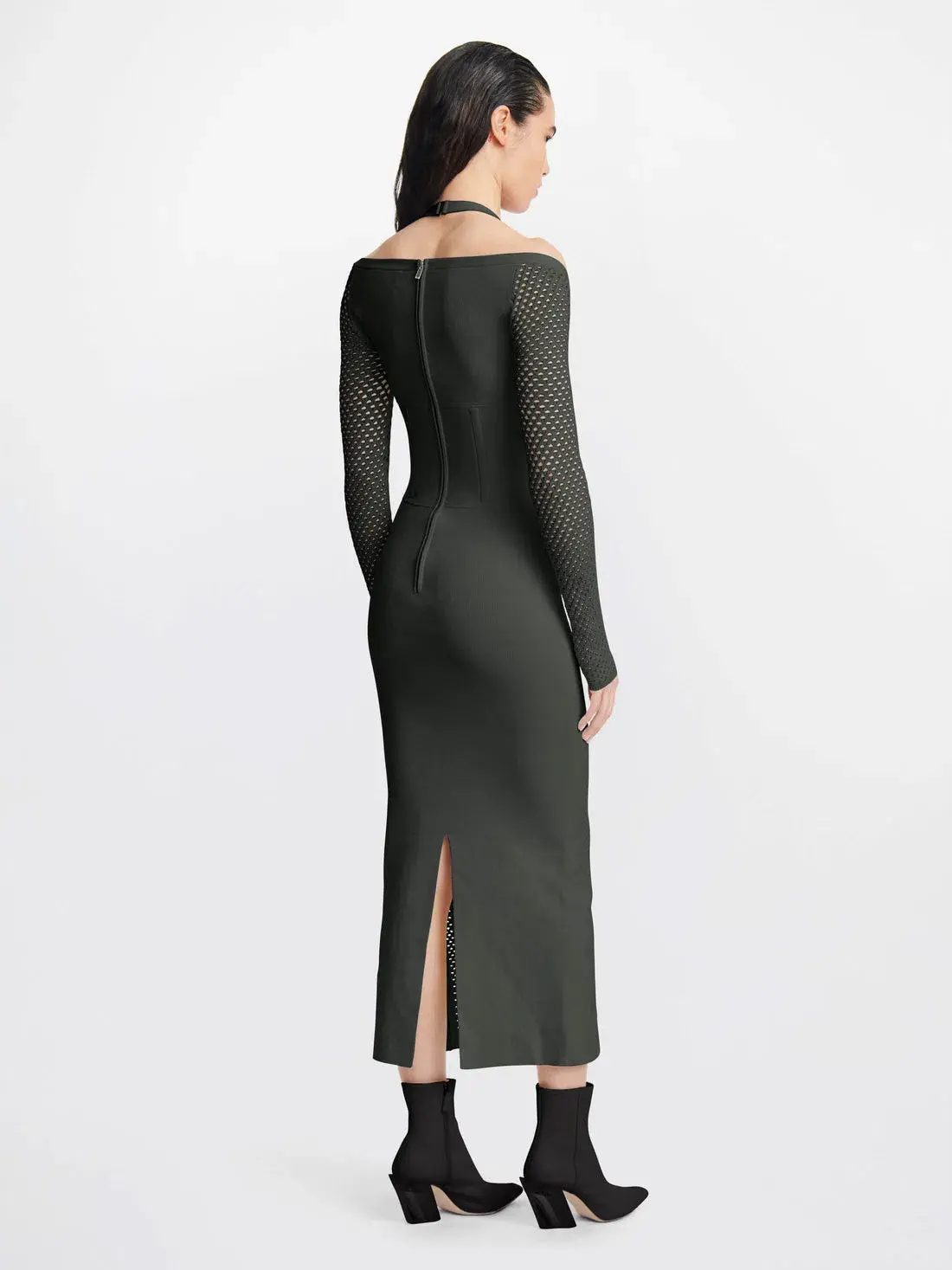 Dion Lee Column Corset Dress Shadow Green Size M / Au 10 - Image 3
