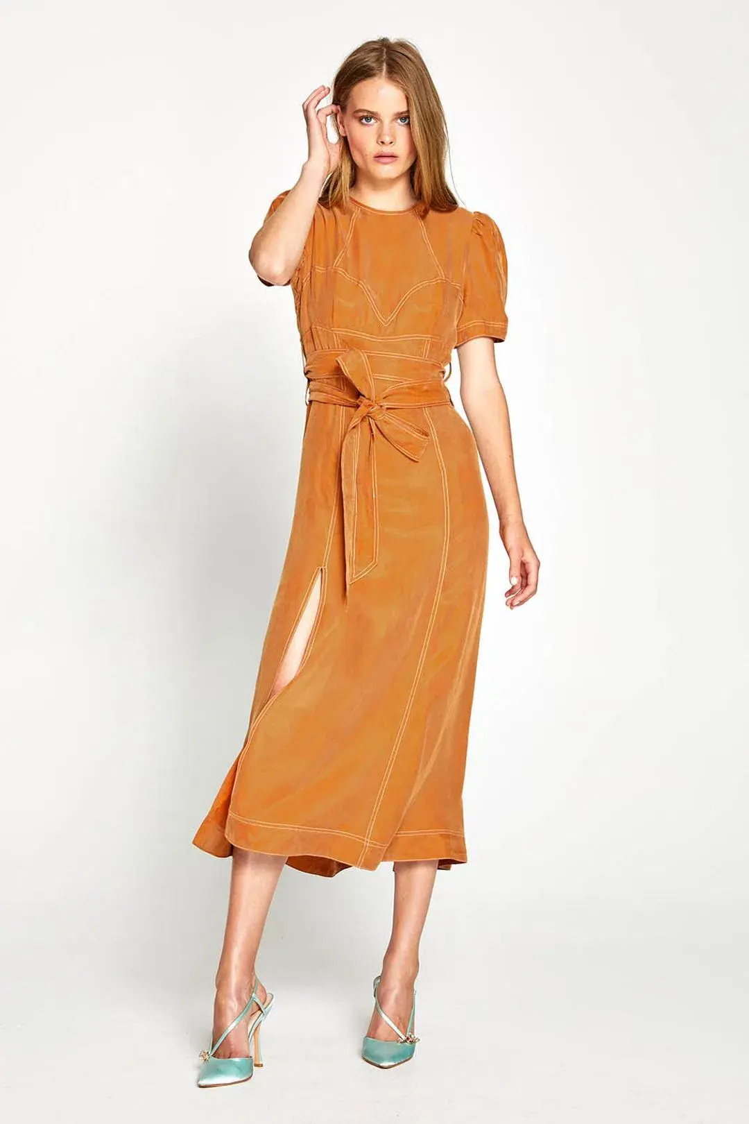 Alice McCall Eyes on You Midi Dress Brown Size 8 - Image 2