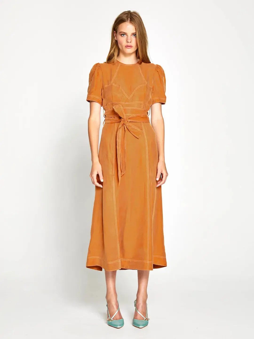 Alice McCall Eyes on You Midi Dress Brown Size 8 for rent on The Volte - main image