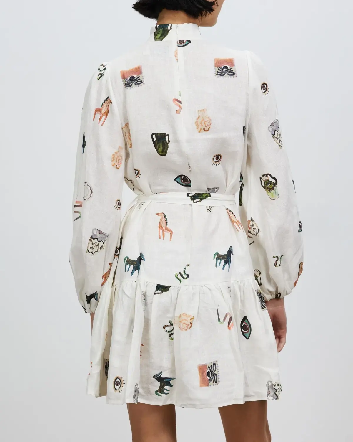 Alemais Hera Mini Dress Print White Size AU 6 - Image 2