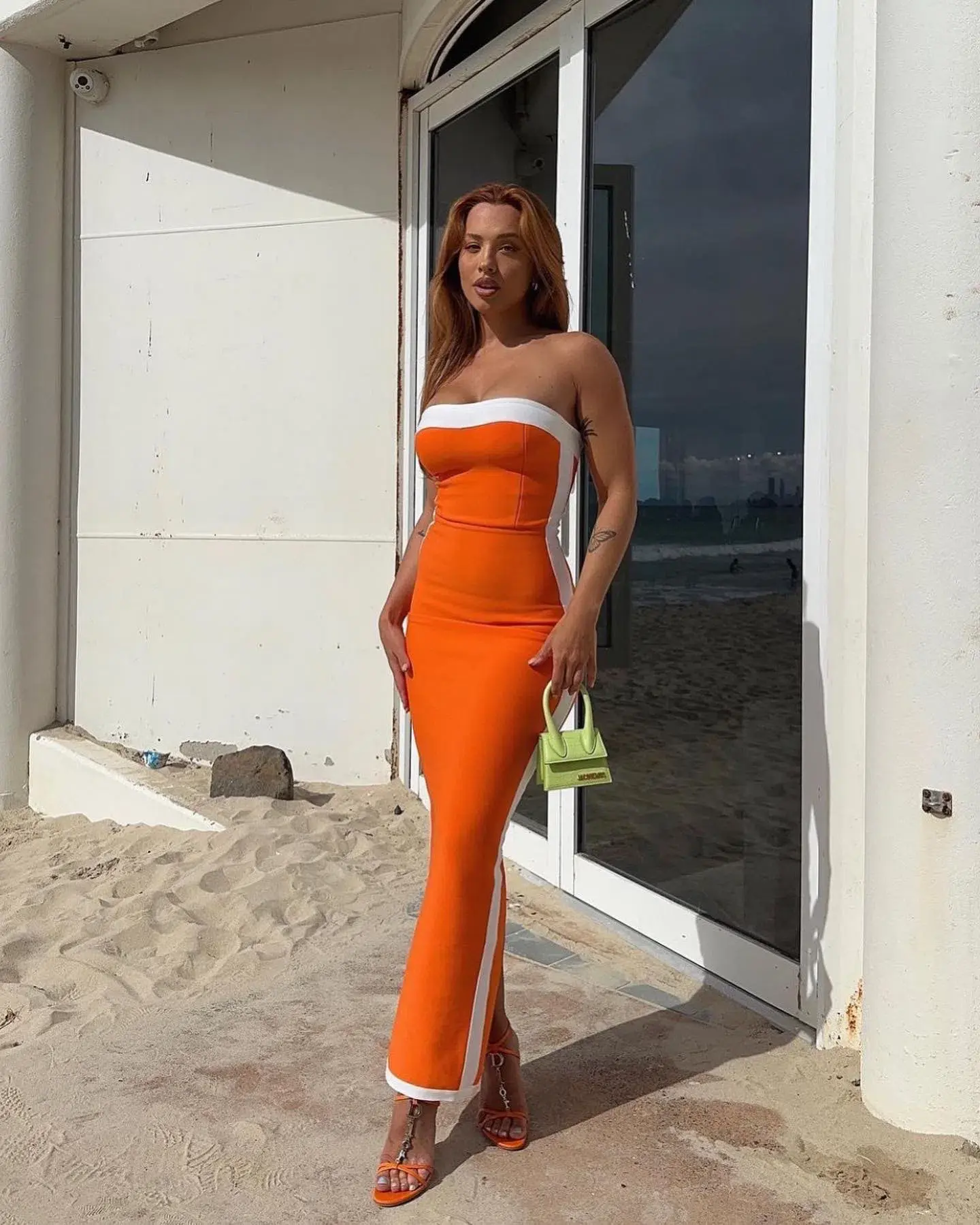 Bianca & Bridgett Ashley Midi Dress Orange Size 6 - Image 2