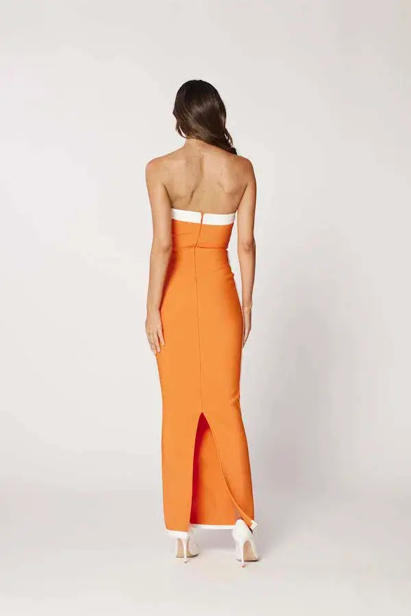 Bianca & Bridgett Ashley Midi Dress Orange Size 6 - Image 4