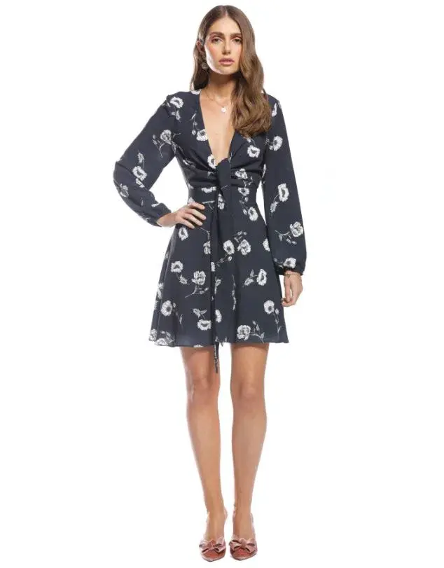 Pasduchas Dalliance Longsleeve Dress Navy Size 12 for rent on The Volte - main image