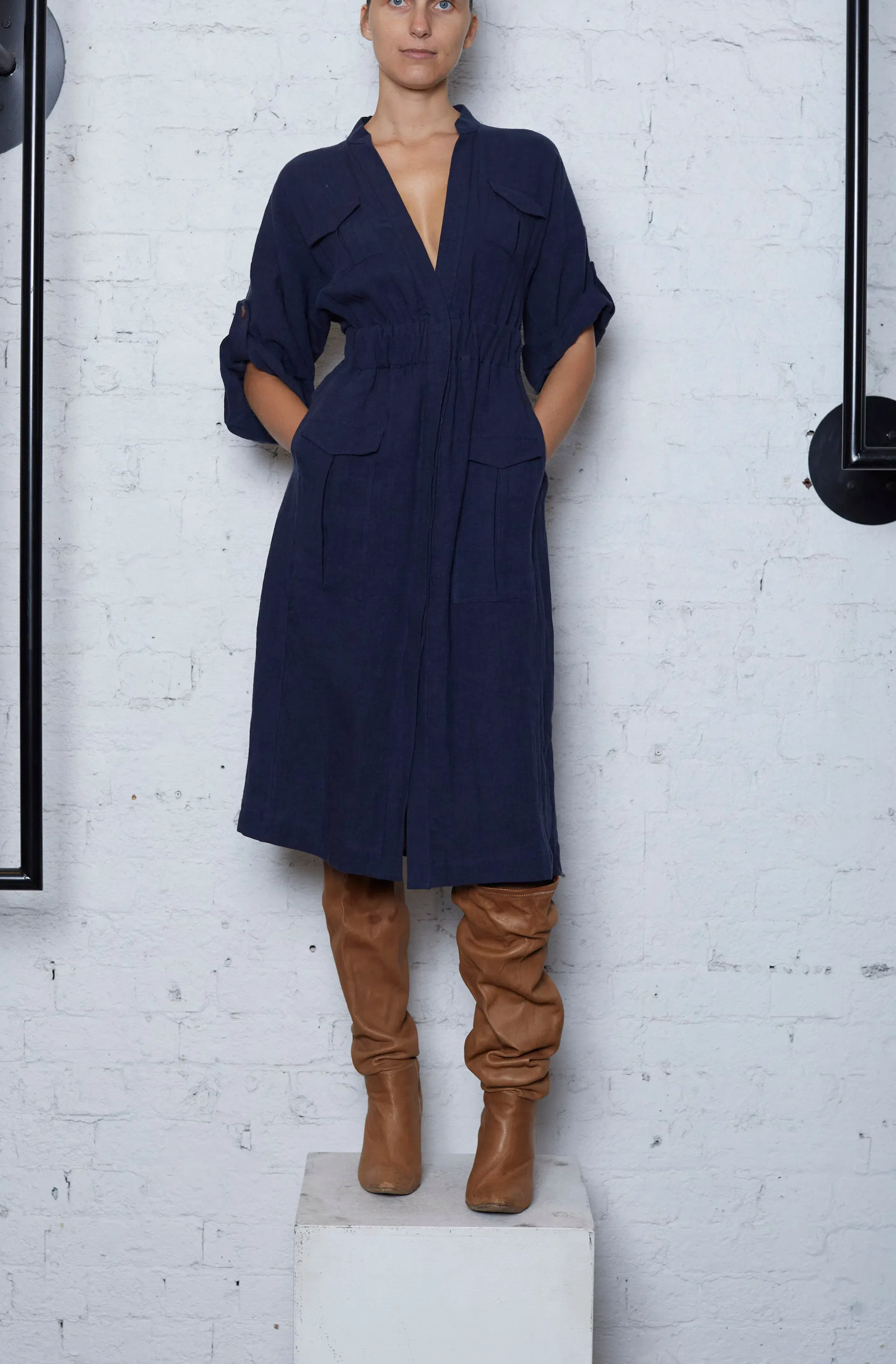KITX Activist Shirt Dress Navy Size 10  - Image 1