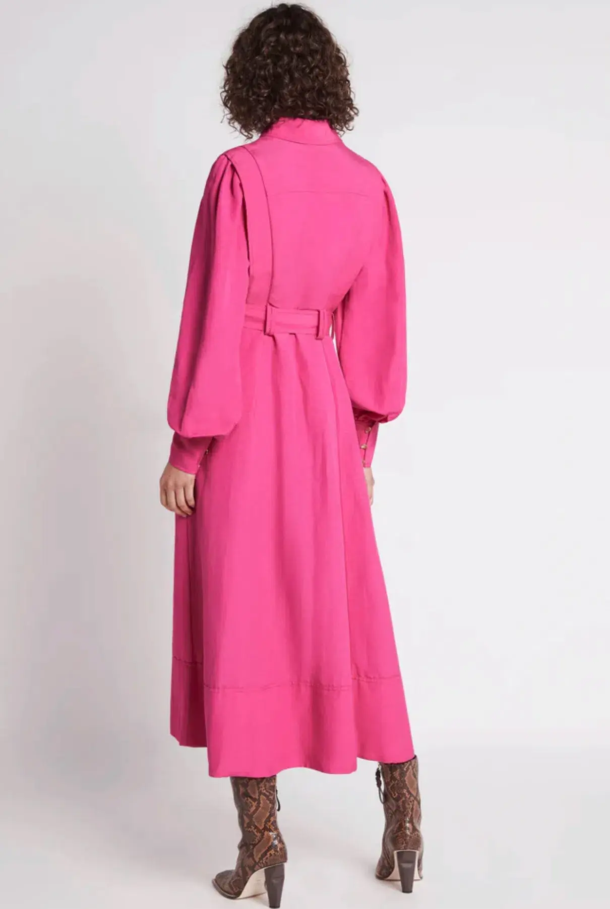 Aje Admiration Midi Shirt Dress Pink Size 10 - Image 3