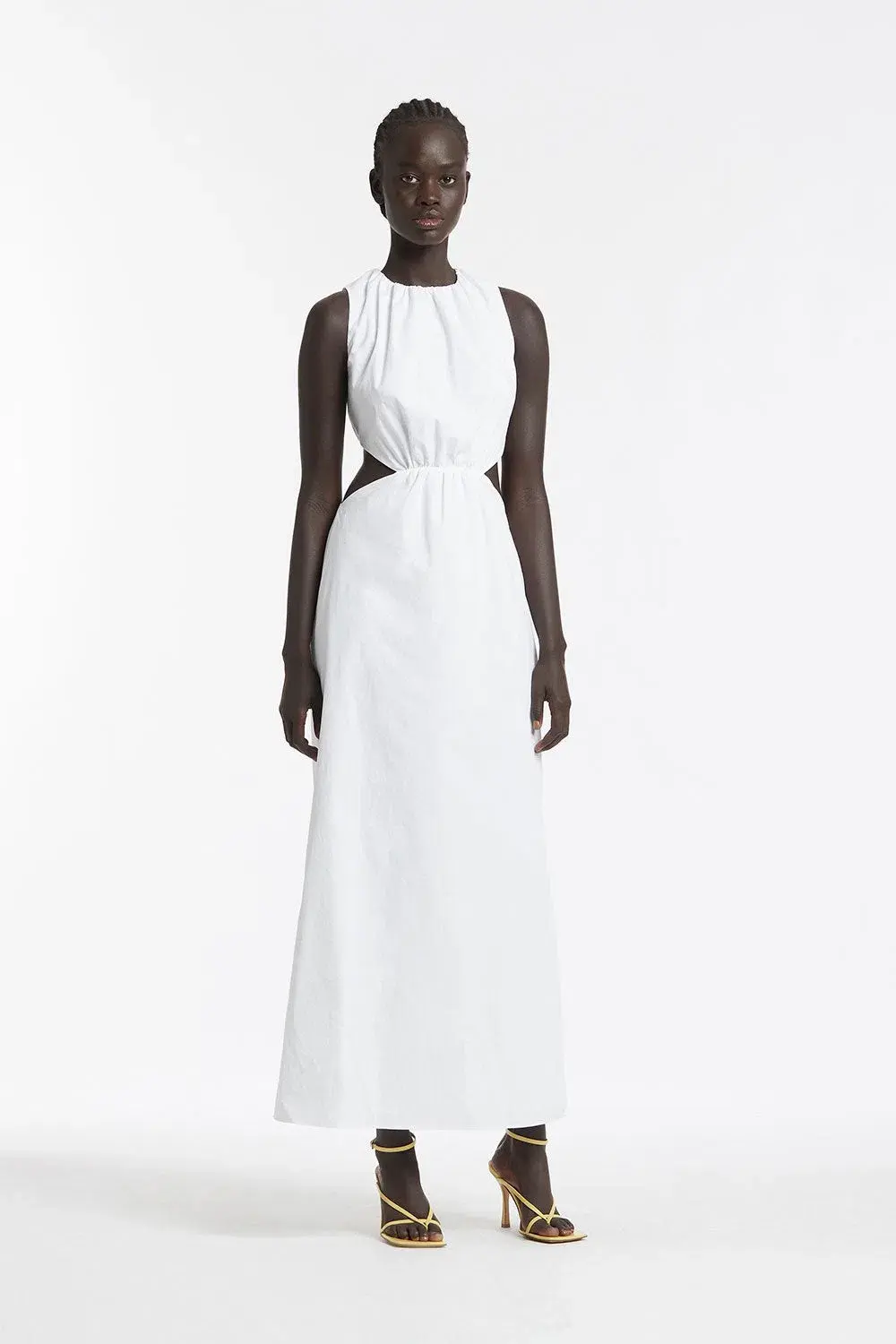 Sir the Label Anja Cut Out Midi Dress Chalk White Size 2 / AU 10  - Image 1