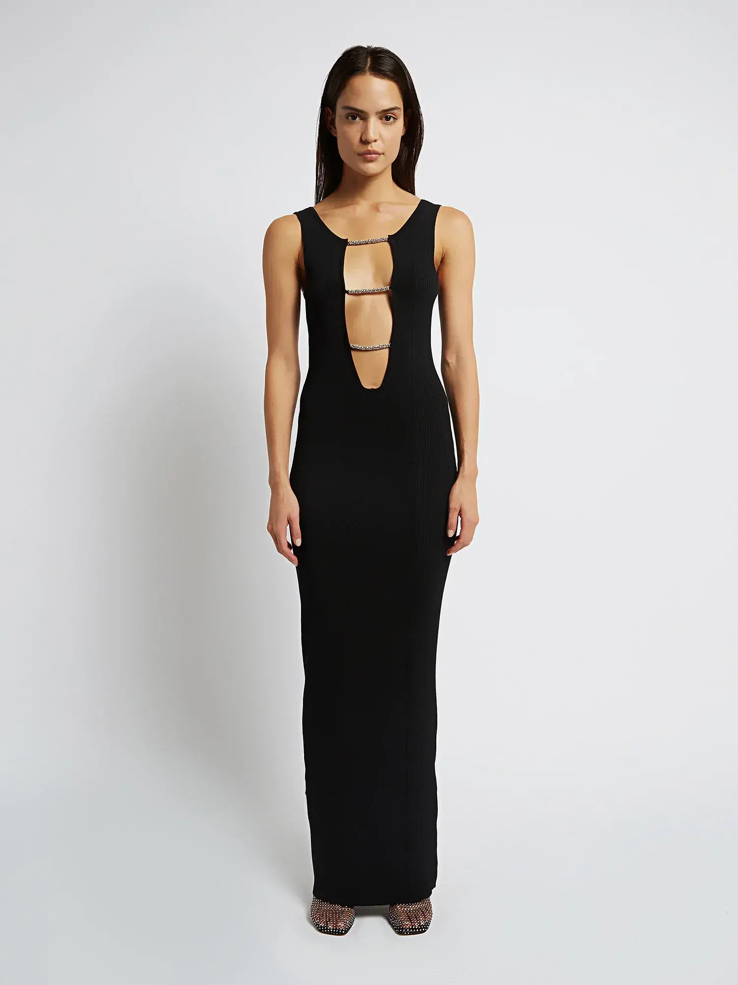 Christopher Esber Crystal Lattice Tank Dress Black Size XXS/AU 4 - Image 1