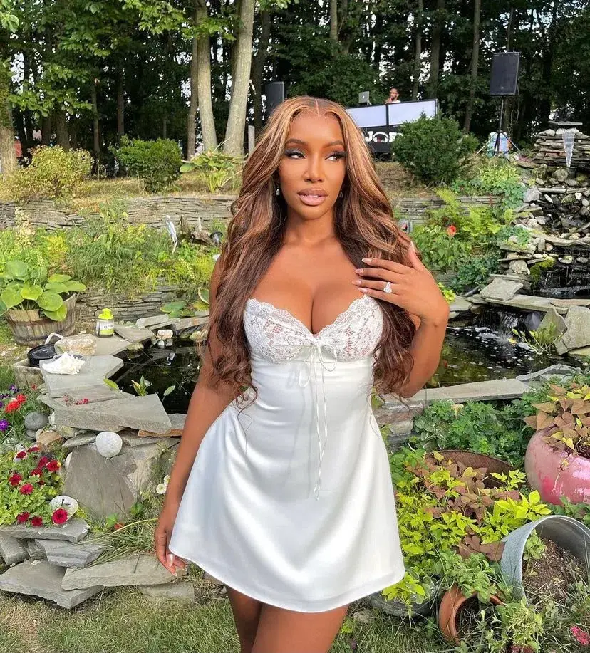 House of CB Adriana Satin and Lace Mini Dress White Size 10 - Image 10