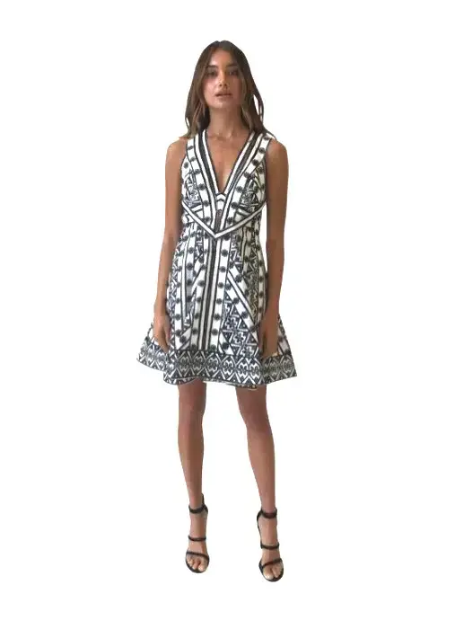 Thurley Star Crossed Lovers Dress Black/White Size 6 for rent on The Volte - main image