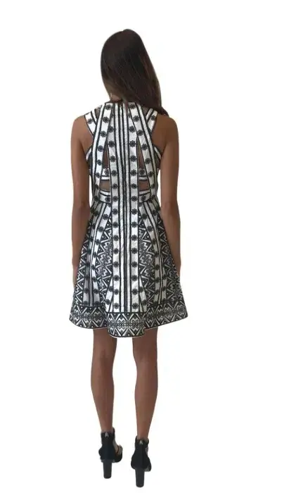 Thurley Star Crossed Lovers Dress Black/White Size 6 for rent on The Volte - main image