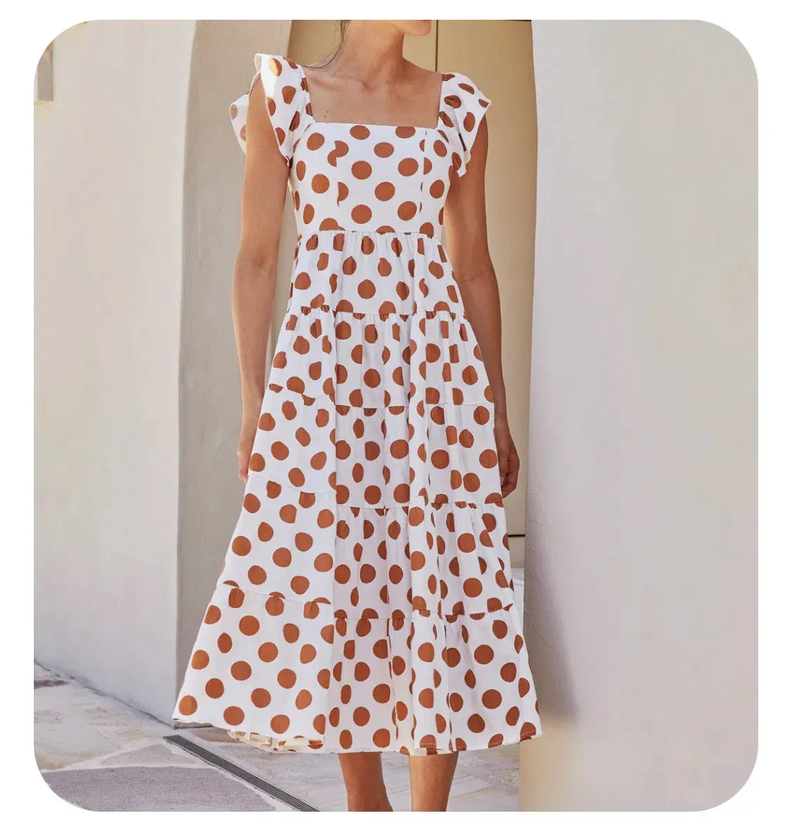 Mister Zimi Gabrielle Dress Tan Spot Size 12 - Image 1