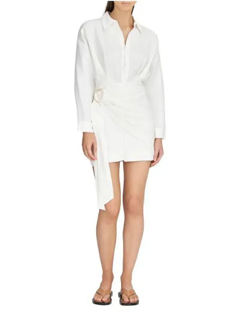 Significant Other Long Sleeve Shirt Mini Dress White Size 10 - Image 1