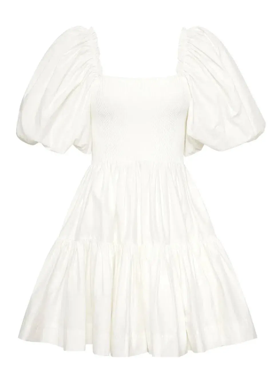 Aje Casa Puff Sleeve Mini Dress Ivory Size 8 / S - Image 4