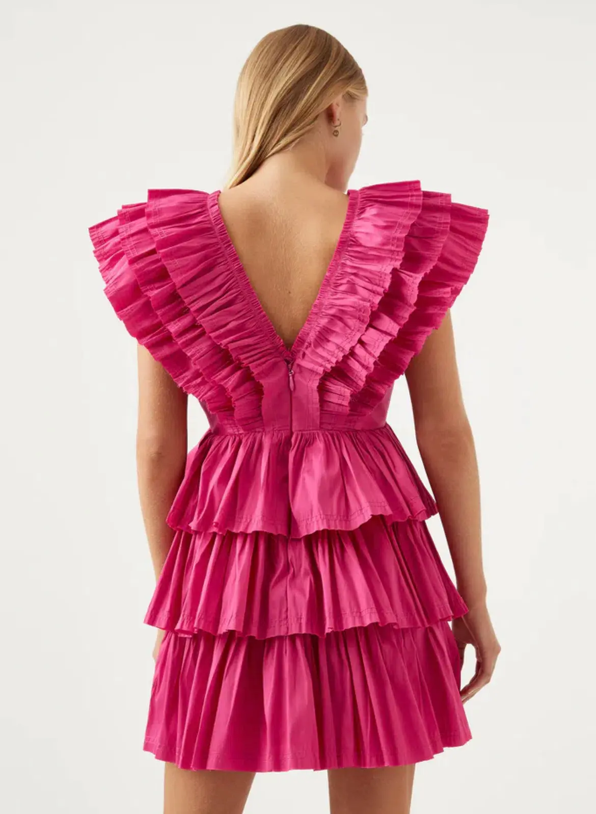 Aje Rhythmic Frilled Mini Dress Pink Size 8 / S - Image 2
