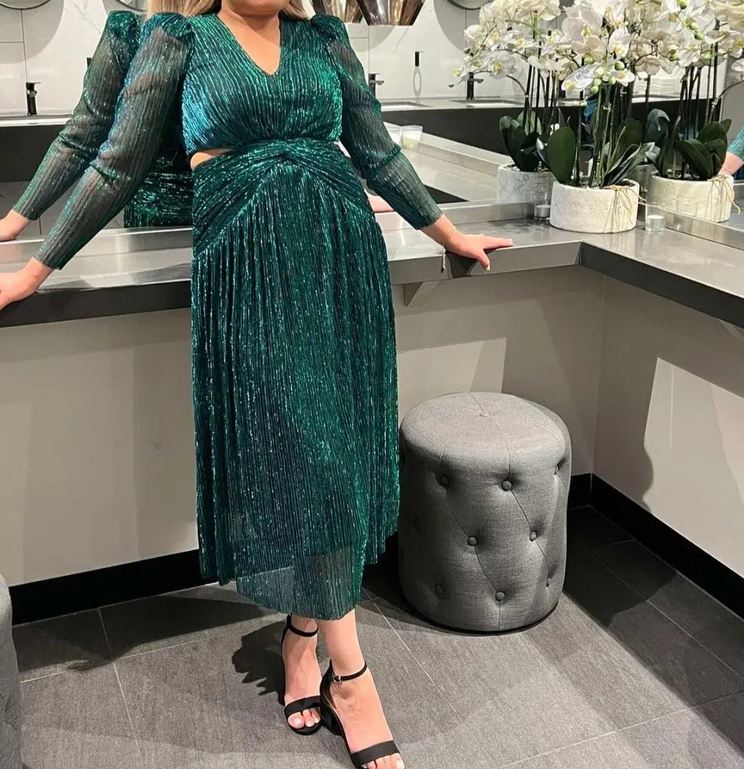 Sheike Millenium Dress Emerald Green Size 10 - Image 4