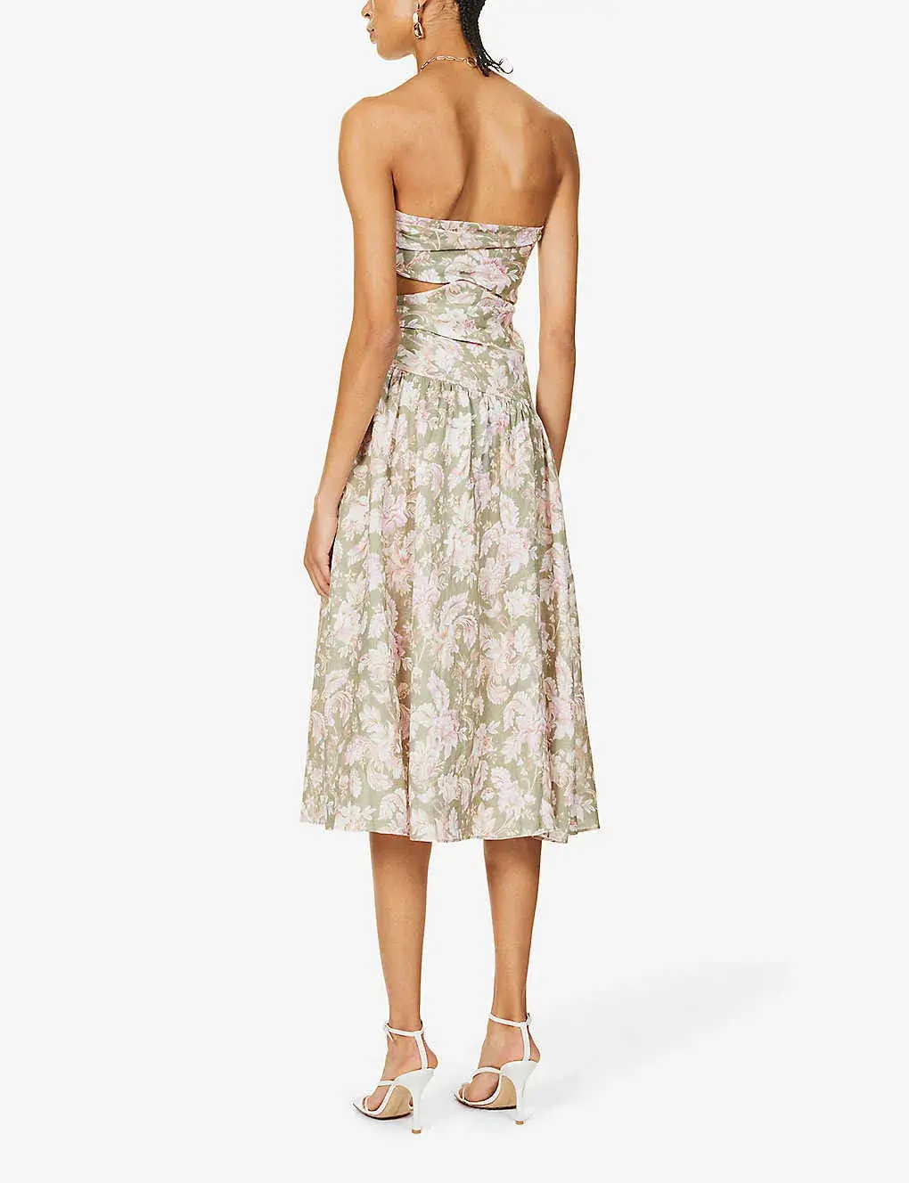 Zimmermann Lyre Linen Floral Dress Size 1/ Au 10  - Image 4
