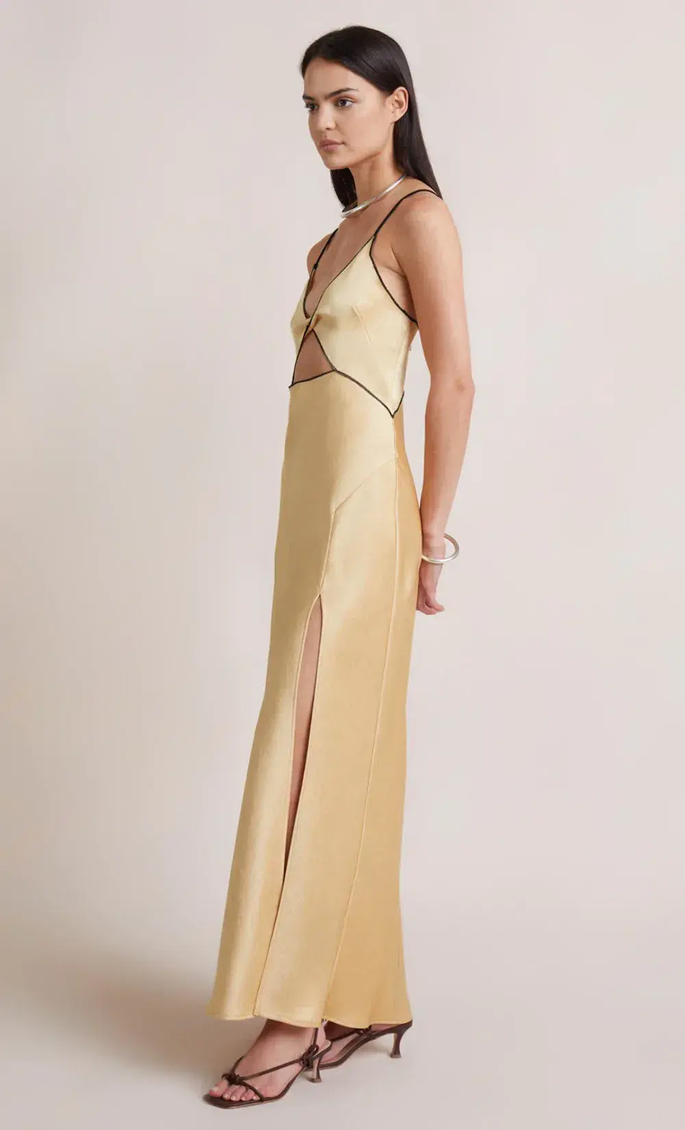 Bec & Bridge Hazel Maxi Dress Wheat / Yellow Size 6 for rent on The Volte - main image