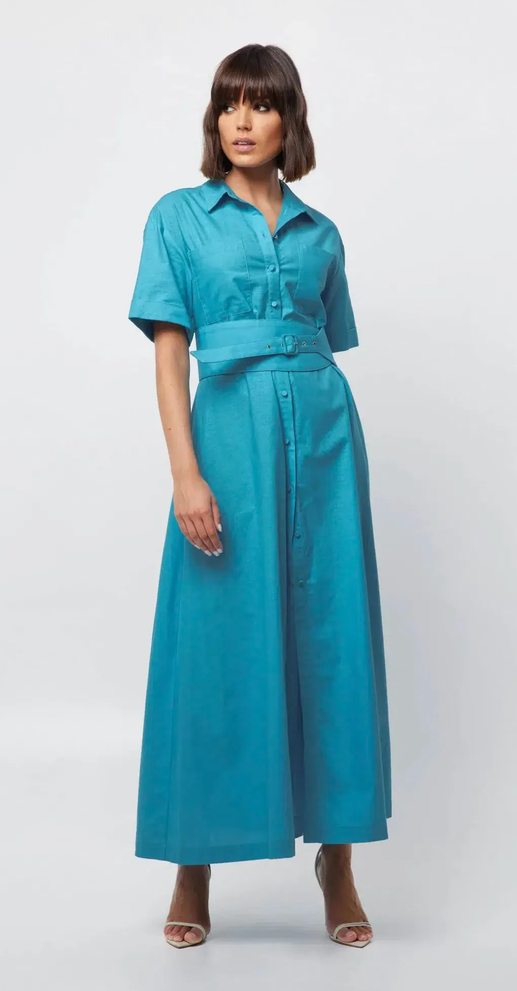 Mossman The Blue Light Shirt Dress Blue Size 16 for rent on The Volte - main image