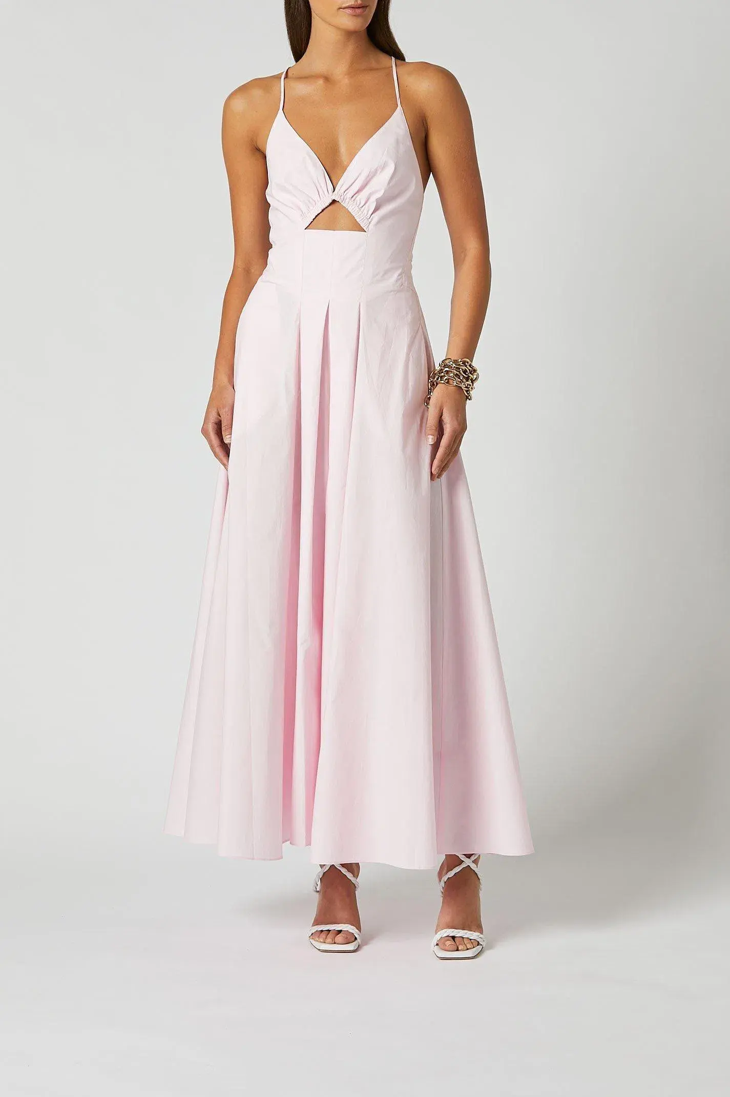Scanlan Theodore Cotton Strappy Dress Pink Size 8 - Image 3