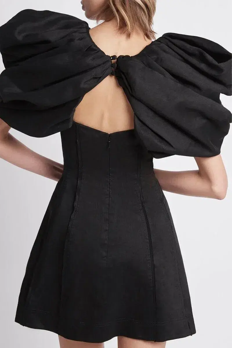 AJE Admiral Butterfly Sleeve Mini Dress Black Size 6 for rent on The Volte - main image