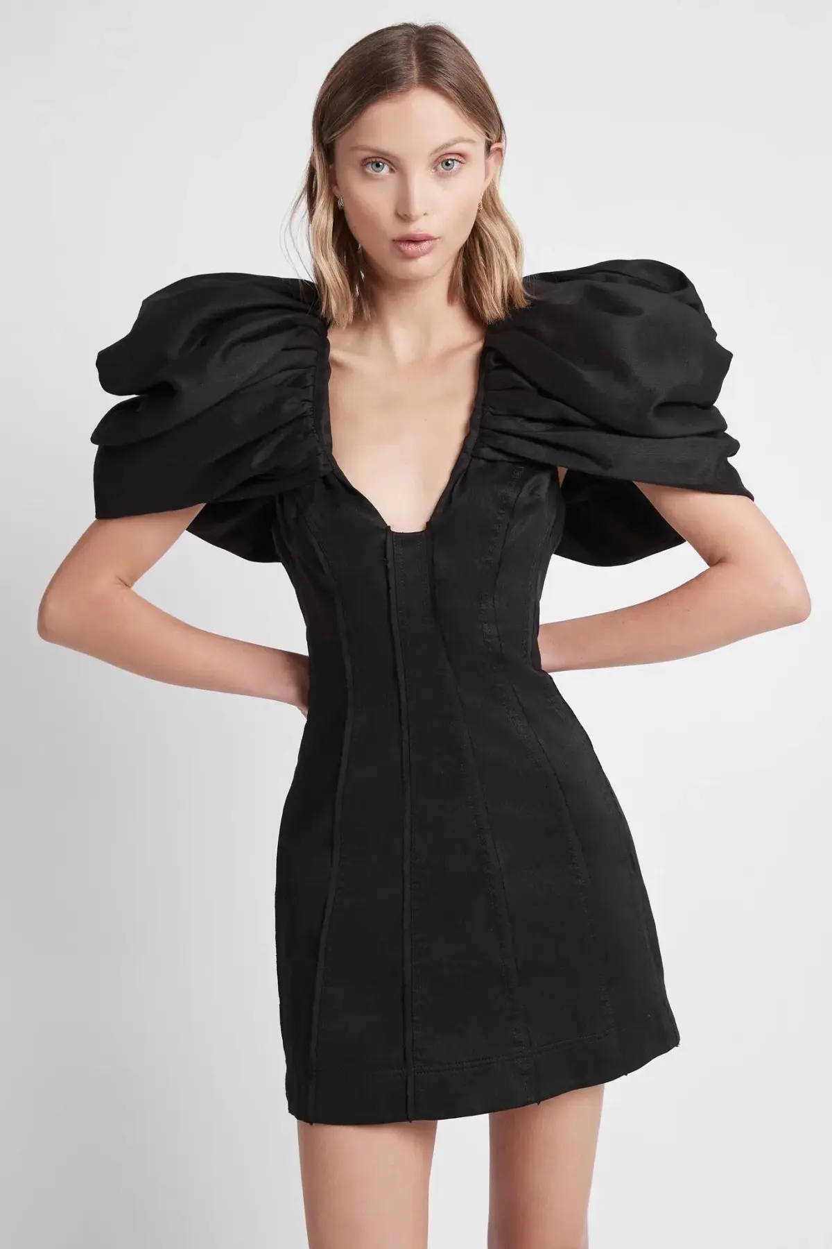 AJE Admiral Butterfly Sleeve Mini Dress Black Size 6 - Image 2