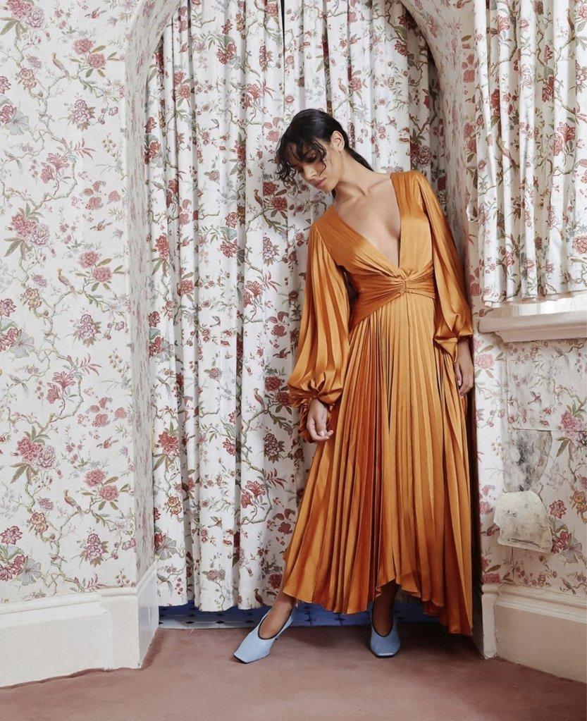 Acler Palms Dress - Tumeric sz 10 for rent on The Volte - main image