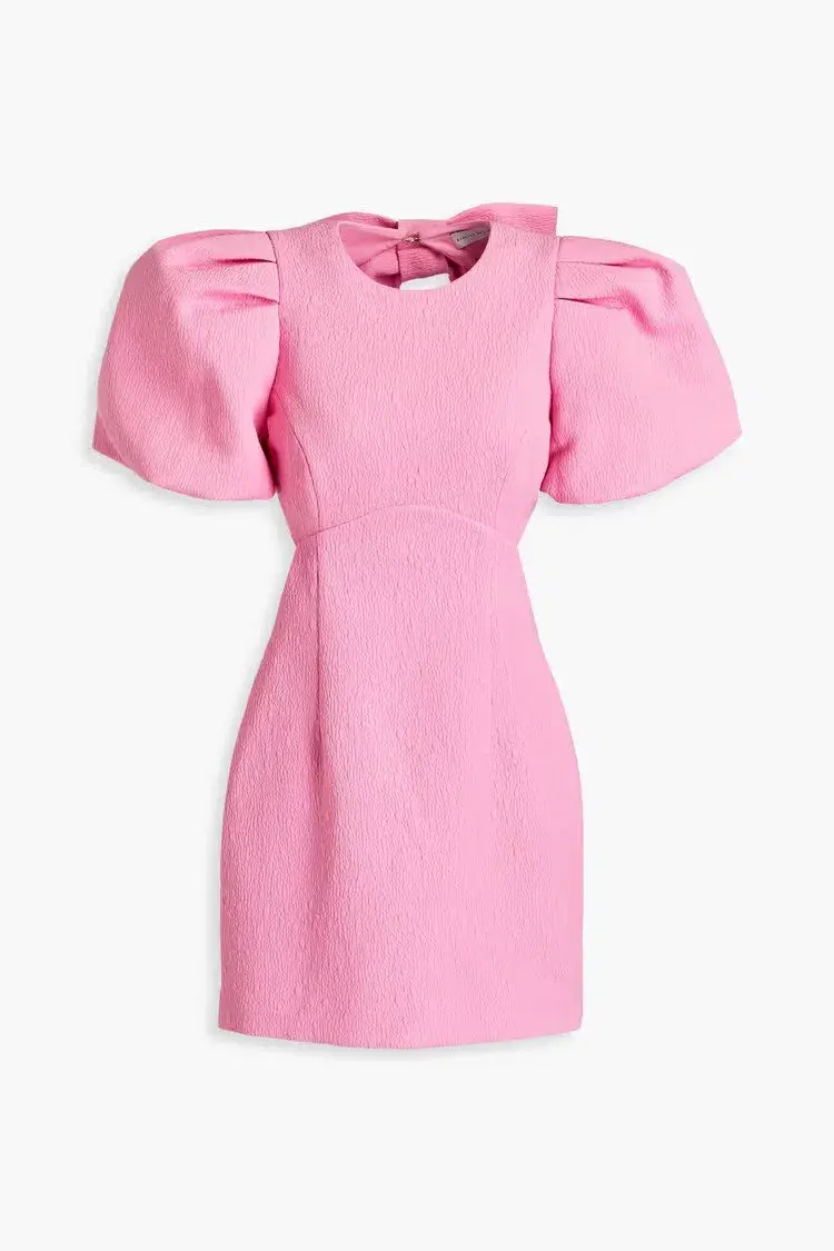 Rebecca Vallance Jaclyn Cutout Bow-embellished Mini Dress Bubblegum Pink Size 14 - Image 3