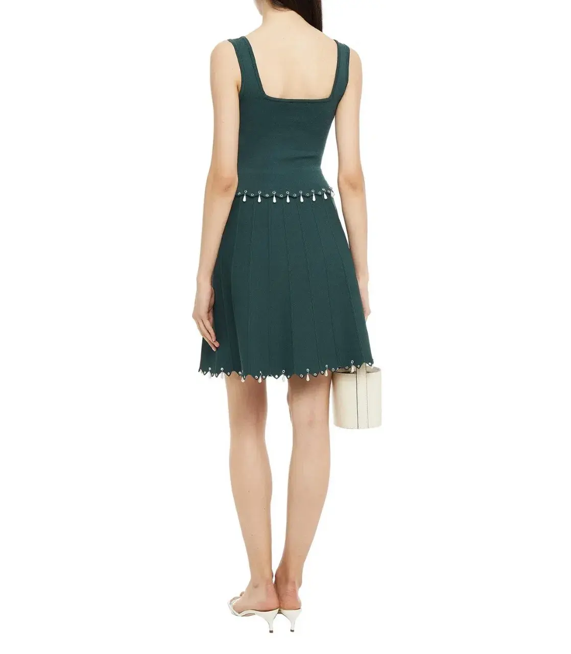 Sandro Amyla Embellished Stretch-knit Mini Skirt And Top Set Green Size 10 - Image 2