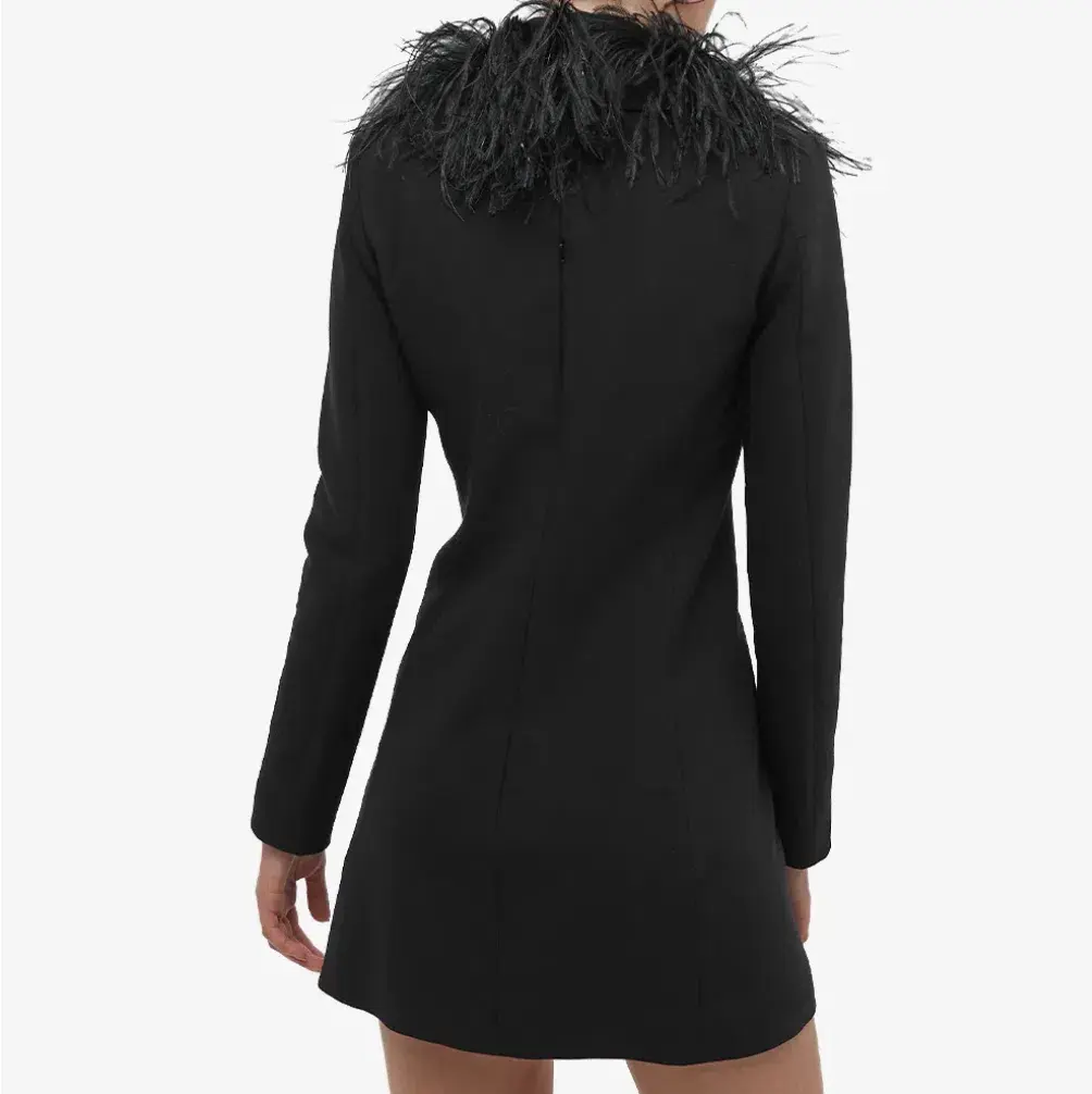16Arlington Nemi Feather Collar Blazer Dress Black Size 8 - Image 4