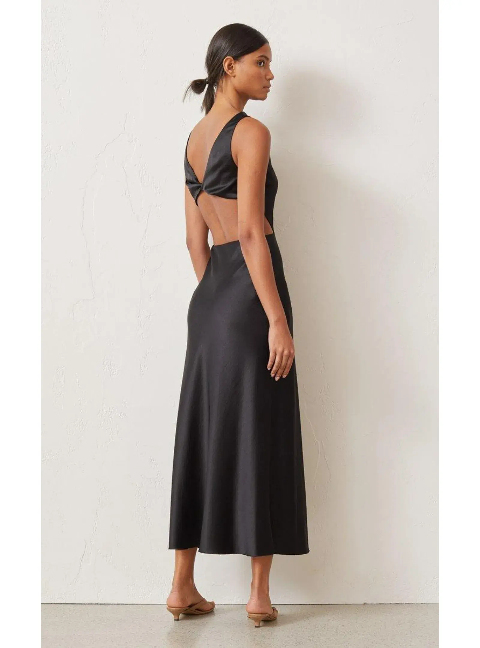 Bec & Bridge Seraphine Cut Out Midi Dress Black Size AU 6 - Image 3
